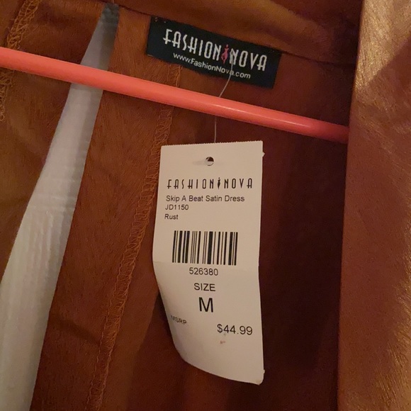 Rust colored kimono sleeve knot front dress - Picture 5 of 5